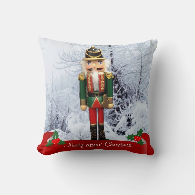 Nutcracker "Nutty about Christmas" Throw Kissen (Vorderseite)