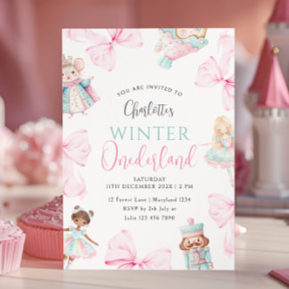 Nutcracker Onederland Girl First Geburtstag Einladung