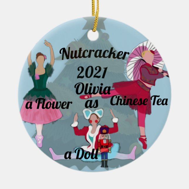 Nutcracker Ornament-Blume, Puppe und Chinesischer  Keramik Ornament (Vorne)