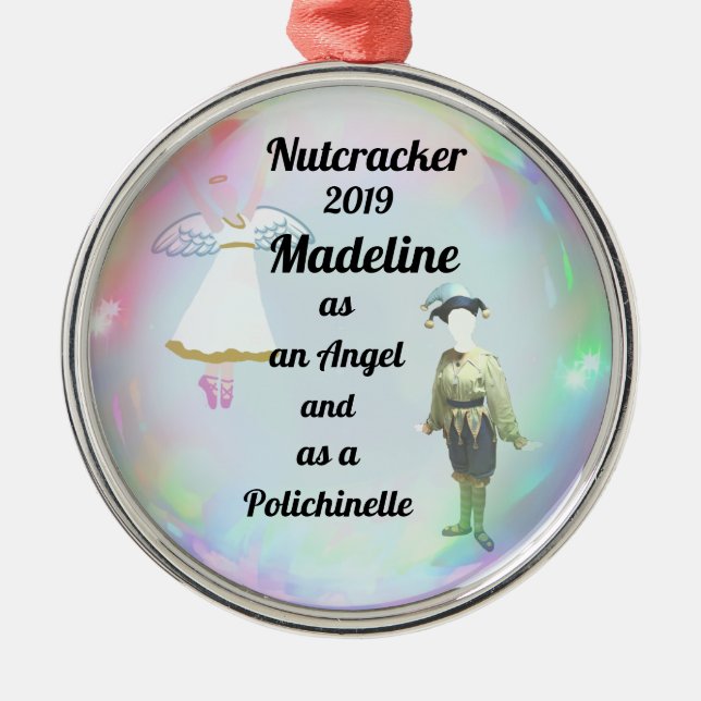 Nutcracker Ornament - Engel und Polichinelle Aus Metall (Vorne)
