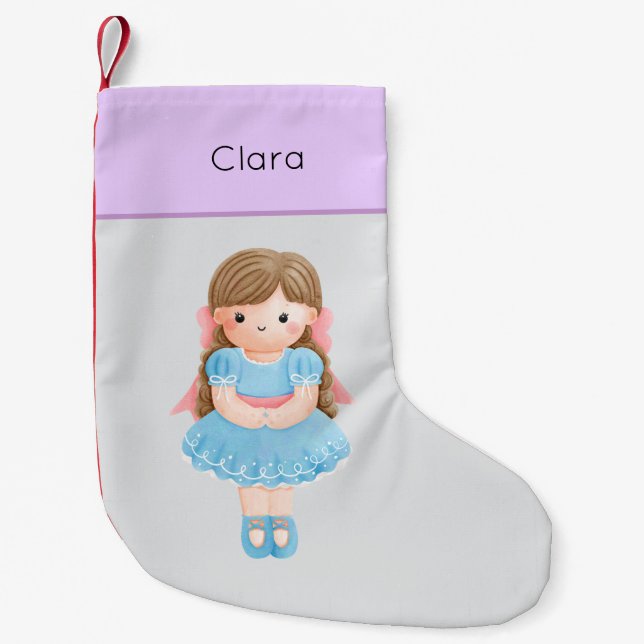 Nutcracker Pastel Clara Doll Kleiner Weihnachtsstrumpf (Vorderseite)