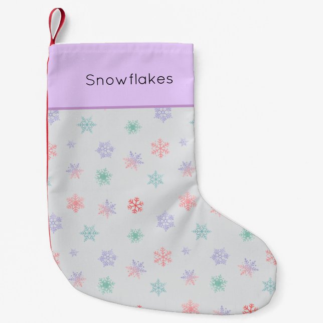 Nutcracker Pastel Snowflake Muster Kleiner Weihnachtsstrumpf (Vorderseite)