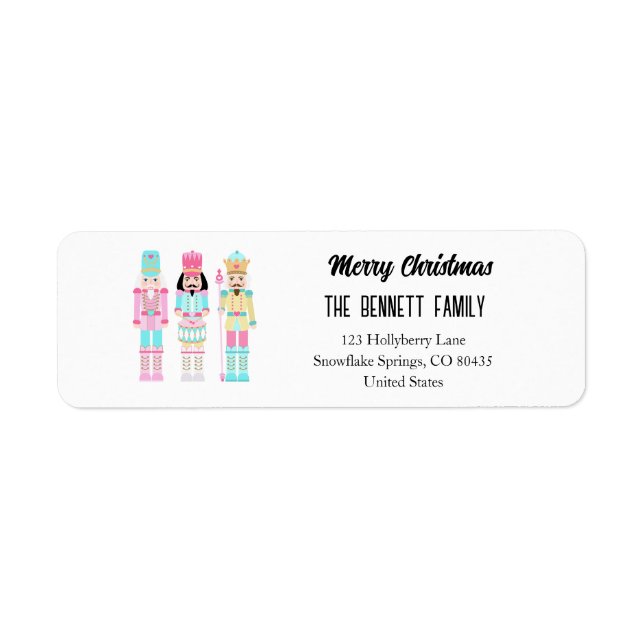 Nutcracker Pastell Frohe Weihnachten Typografie (Vorne)