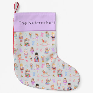 Nutcracker Pastell Pattern Kleiner Weihnachtsstrumpf