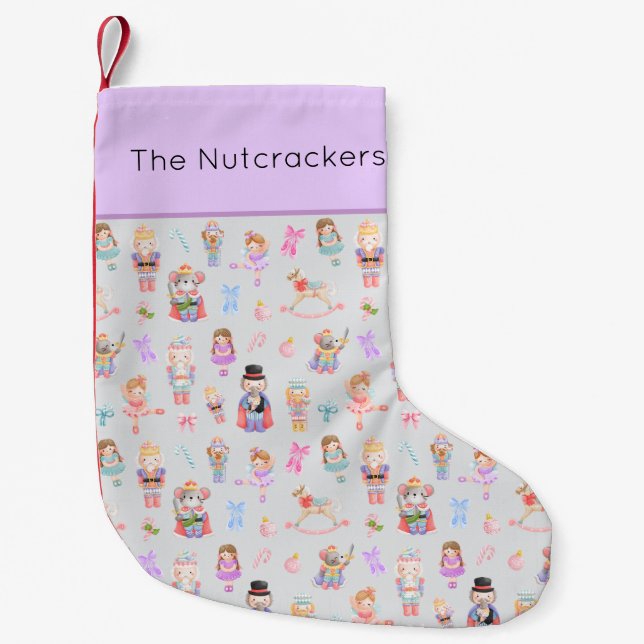 Nutcracker Pastell Pattern Kleiner Weihnachtsstrumpf (Vorderseite)