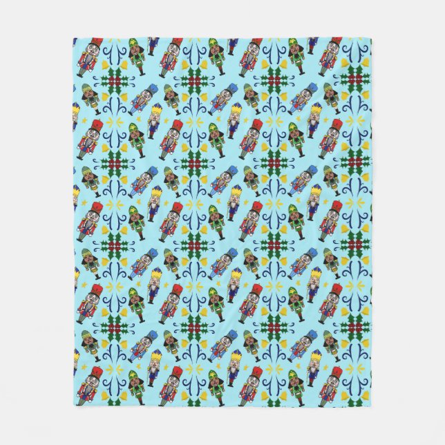 Nutcracker Pattern Blanket Fleecedecke (Vorderseite)