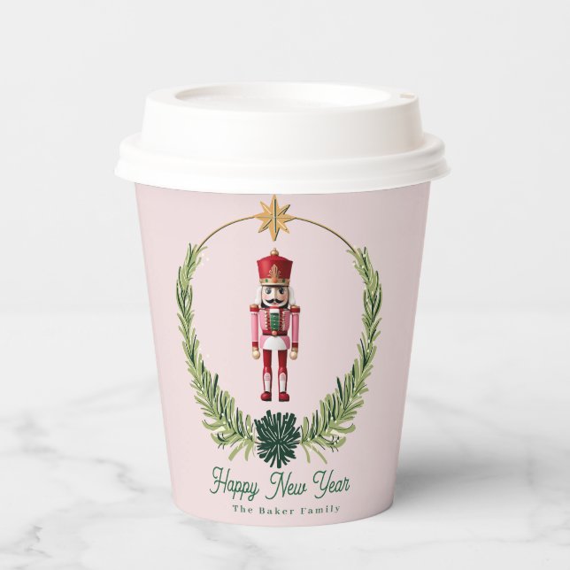 Nutcracker Personalisiert Niedlich Rosa Weihnachte Pappbecher (Vorderseite)