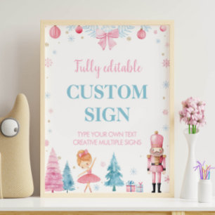 Nutcracker Pink Fairy Geburtstagspartei Custom Sig Poster