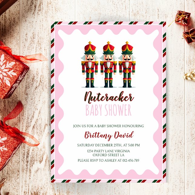 Nutcracker Pink Girl Baby Shower Einladung (Von Creator hochgeladen)