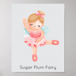Nutcracker Pink Sugar Plum Fee Weihnachten Poster