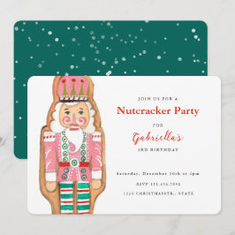 Nutcracker pink & türkis Winterschneeurlaub im Win Einladung
