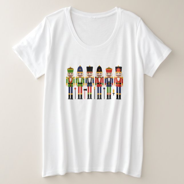 Nutcracker Plus Size Weihnachtsweihnachtsfest T -  Große Größe T-Shirt (Design vorne)