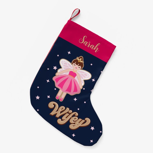 Nutcracker Princess Fairy Hubby Wifey Kleiner Weihnachtsstrumpf (Vorderansicht (hängend))