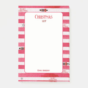 Nutcracker Red Christmas List Name Postit Notes Post-it Klebezettel