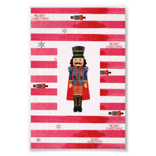 Nutcracker Red Strips Weihnachts-Poster drucken Fotodruck