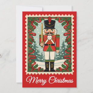 Nutcracker Retro Postage Briefmarke Weihnachtska Feiertagskarte