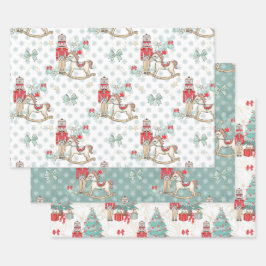 Nutcracker, Rockpferd, Weihnachtsbaum Geschenkpapier Set