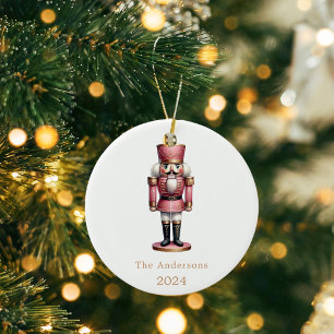 Nutcracker Rosa Keramik Ornament