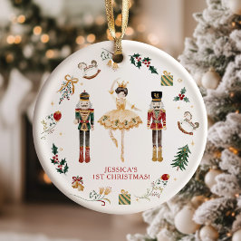 Nutcracker Rot und Gold Ballerina erste Weihnachte Ornament