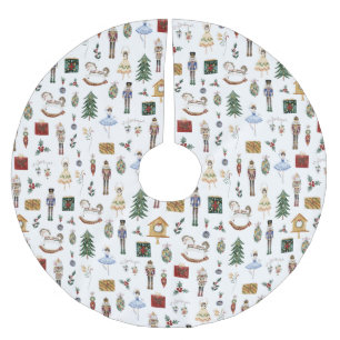 Nutcracker Rotes Gold Zucker-Pflaume Weihnachten Polyester Weihnachtsbaumdecke