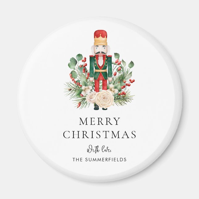 Nutcracker Script Family Foliage Christmas Holiday Magnet (Vorne)