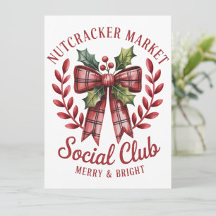 Nutcracker Social Club Einkaufsmarkt Gruppe Feiertagskarte