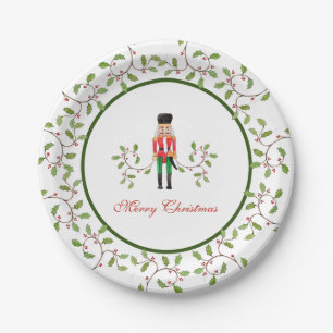 Nutcracker Soldat & Holly Weihnachtsfest Party Pappteller