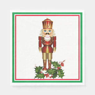 Nutcracker Soldier Christmas Holly Paper Napkin Serviette