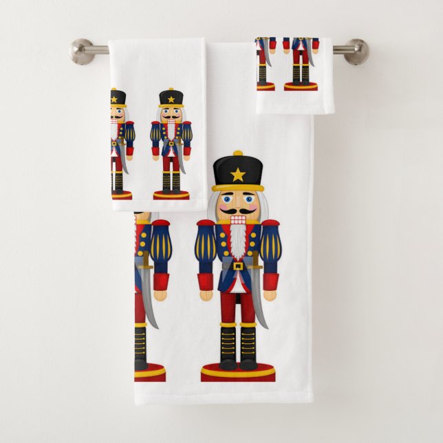 Nutcracker Soldier Hübsches Weihnachtsbadehandtuch Badhandtuch Set (Insitu)
