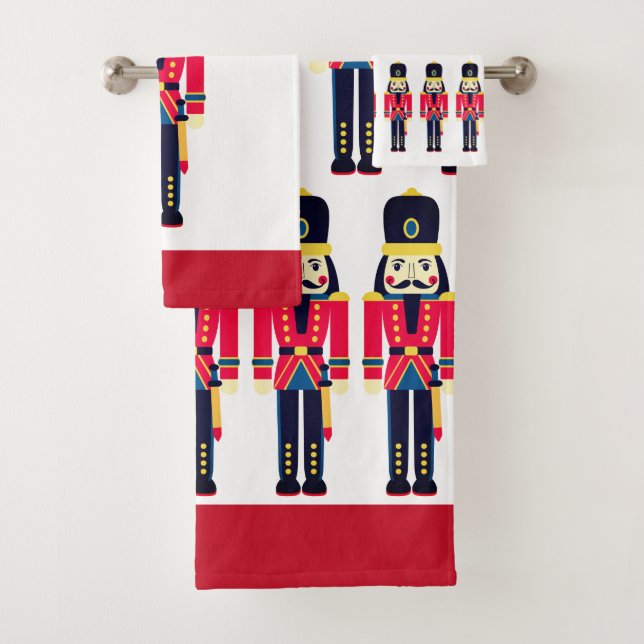 Nutcracker Soldier Hübsches Weihnachtsbadehandtuch Badhandtuch Set (Insitu)