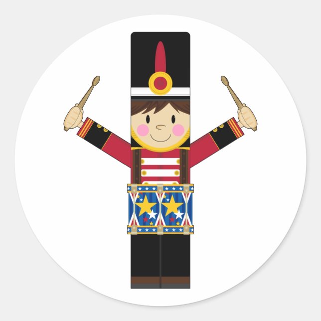 Nutcracker Soldier Playing Drums Sticker (Vorderseite)