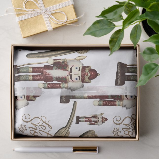 Nutcracker Soldier Weihnachten Let it Snow Gold Seidenpapier (Geschenk)