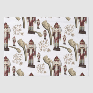 Nutcracker Soldier Weihnachten Let it Snow Gold Seidenpapier
