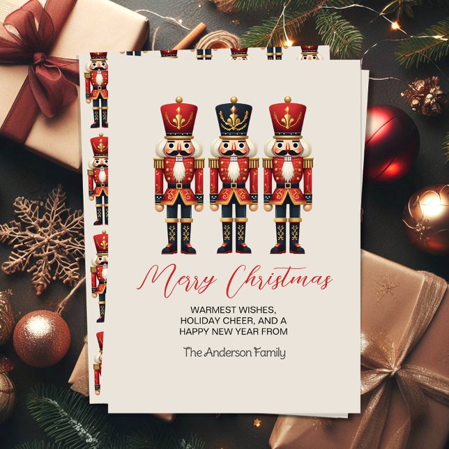 Nutcracker Soldiers frohe Weihnachtskarten Feiertagskarte (Von Creator hochgeladen)