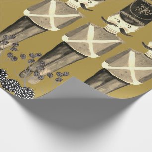 Nutcracker Soldiers Gold Sepia Geschenkpapier
