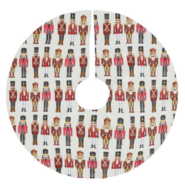 Nutcracker Soldiers Hübsch Weihnachten Polyester Weihnachtsbaumdecke (Vorderseite)