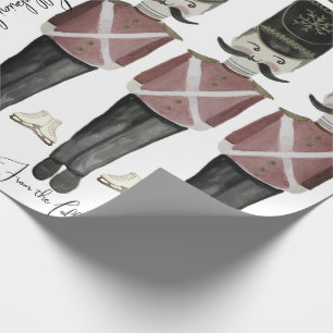 Nutcracker Soldiers & Ice Skate Wrapping Paper Geschenkpapier