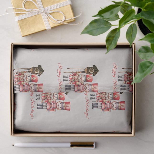 Nutcracker Soldiers schrecken glückliche Ferien Seidenpapier (Geschenk)