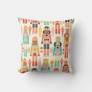 Nutcracker Soldiers und Ornamente Nahtloses Muster Kissen