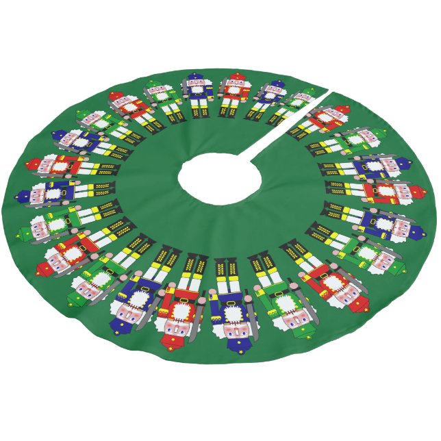 Nutcracker Soldiers Weihnachten Polyester Weihnachtsbaumdecke (Schrägansicht)