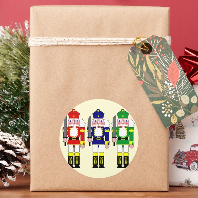 Nutcracker Soldiers Weihnachten Runder Aufkleber (Feiertag)
