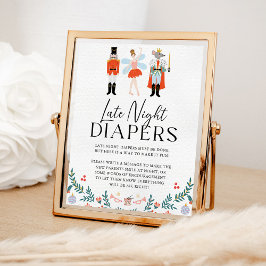Nutcracker spät abends Diaper Weihnachtsdusche Poster