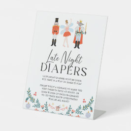 Nutcracker spät abends Diaper Weihnachtsdusche Sockelschild