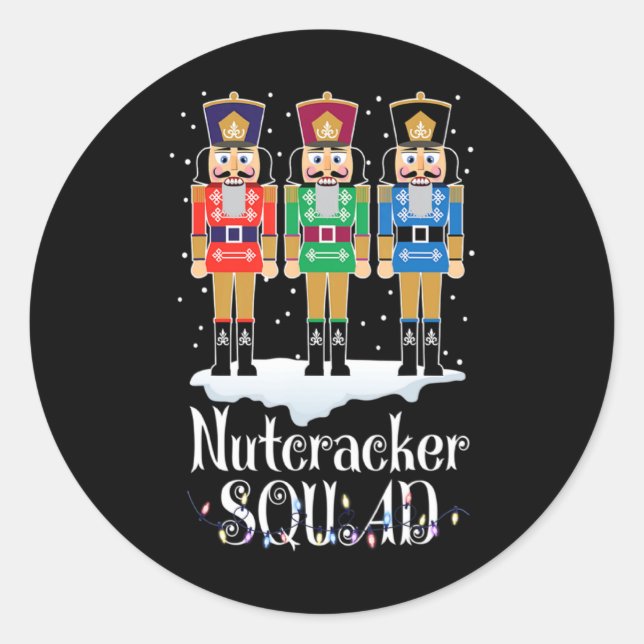 Nutcracker Squad Ballet Dance Christmas Xmas Light Runder Aufkleber (Vorderseite)