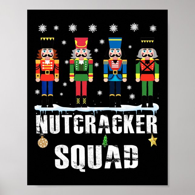 Nutcracker Squad Byllet Dance Matching Family Chri Poster (Vorne)
