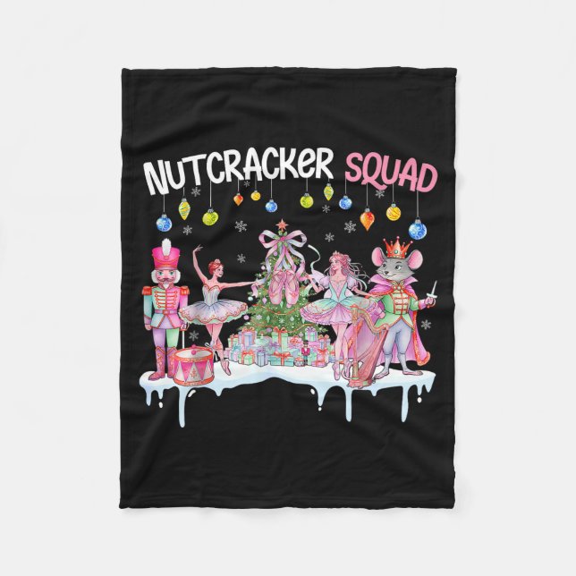 Nutcracker Squad Christmas Nk Ballet Sugar Plum Fa Fleecedecke (Vorderseite)