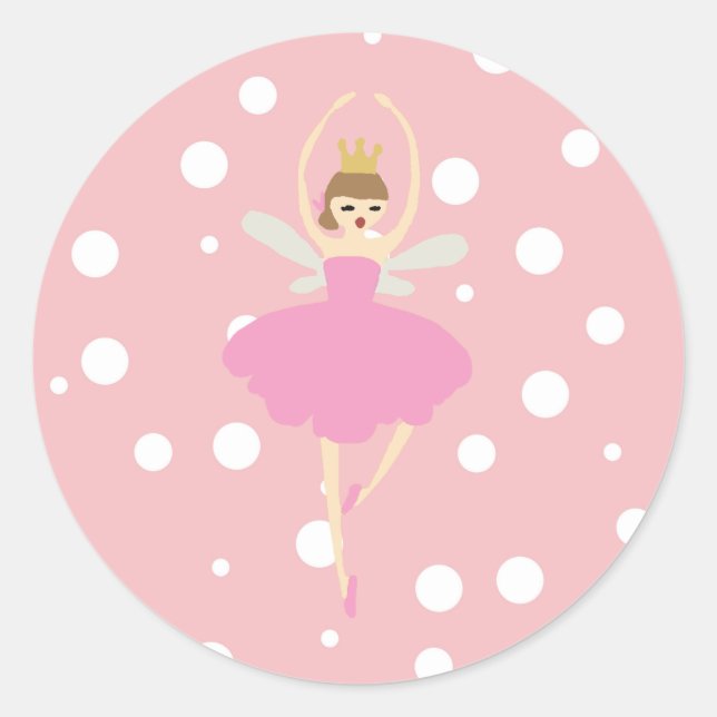 Nutcracker Sugar Plum Fairy Classic Round Sticker (Vorderseite)