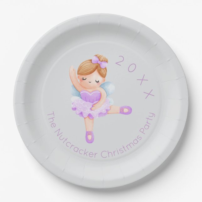 Nutcracker Sugar Plum Fairy Weihnachten Pappteller (Vorderseite)