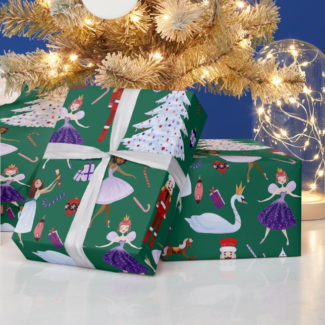 Nutcracker Swan King, Ballerina Dancers Soldiers Geschenkpapier (Von Creator hochgeladen)