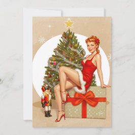 Nutcracker Sweet Retro Pinup Christmas Card Feiertagskarte